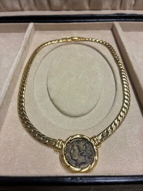 Gold-Tone Coin Medallion Necklace - Women Jewelry